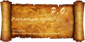 Pattantyus Orbó névjegykártya